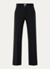 High waist wide fit pantalon met persplooi - Zwart