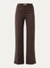 Lillyth high waist straight fit broek van imitatiesuède - Donkerbruin