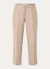 Maine low waist straight fit chino in linnenblend - Donkerbeige