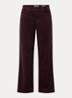 Maine mid waist straight fit broek van corduroy - Aubergine