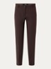 Maron S mid waist cropped slim fit pantalon met steekzakken - Bruin