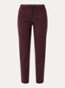Maron S mid waist cropped slim fit pantalon met steekzakken - Bordeauxrood