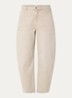 Megan S high waist tapered jeans met verwassen afwerking - Zand