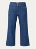 Peggy mid waist straight fit cropped broek van chambray - Indigo