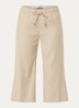 Philippa mid waist wide fit cropped broek in linnenblend - Beige