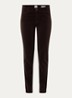 Shakira mid waist skinny fit broek van fluweel - Donkerbruin