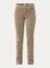 Shakira mid waist skinny fit broek van fluweel - Beige