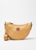 Halfmoon Small crossbodytas met logo - Okergeel
