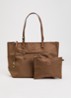 Large shopper met uitneembaar etui - Bruin