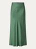 High waist maxi rok van satijn - Groen