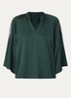 Wicki top van satijn met details van kant - Groen