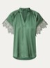 Winy tuniek met broderie en V-hals - Groen