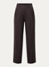 Zalli high waist straight fit pantalon van satijn met steekzakken - Donkerbruin