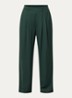 Zalli high waist straight fit pantalon van satijn met steekzakken - Groen