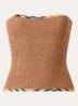 Devyn badrok en -bandeautop met scrunchie en structuur - Cognac