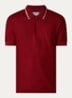 Eddie regular fit polo met logo - Donkerrood