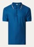 Eddie regular fit polo met logo - Kobaltblauw