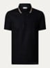 Eddie slim fit polo met logo - Zwart