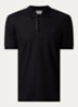 Eddie slim fit polo van piqué katoen met logoborduring - Zwart
