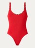 Faye badpak met scrunchie en rugdecolleté - Rood