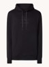Hoodie met logoborduring - Zwart