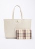 Reversible Bloomsbury Tote M schoudertas van kalfsleer - Beige