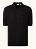 Rowanson regular fit fijgebreide polo in zijdeblend - Zwart