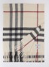 Sjaal van kasjmier met ruitdessin 170 x 30 cm  - Creme