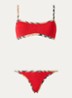 Tyler bikiniset met scrunchie en structuur - Rood