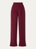 Benji high waist wide fit palazzo broek met steekzakken - Bordeauxrood