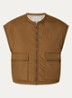 Gio gewatteerde bodywarmer met klepzakken - Bruin
