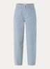Lew high waist straight fit broek met streepprint - Donkerblauw