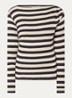 Leya top met boothals - Donkerblauw