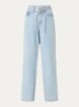 Lilo high waist wide leg jeans met strikceintuur - Indigo