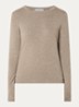 Moky top in wolblend met ronde hals - Beige