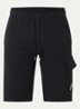 Slim fit korte cargobroek met logo - Zwart