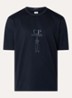 Twisted T-shirt met logoborduring - Donkerblauw