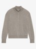 Coltrui in merino wolblend met siernaad - Donkerbeige