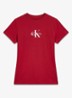 Cropped T-shirt met logo - Donkerrood