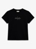 Cropped T-shirt met logo - Zwart