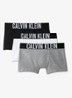 Intense power boxer met logoband in 3-pack - Grijs