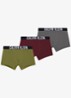 Intense power boxer met logoband in 3-pack - Bordeauxrood