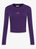 Longsleeve top met logo en ronde hals - Paars