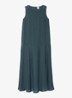 Midi jurk met ronde hals - Blauwgrijs