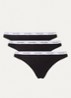 Modern Logo string met logoband in 3-pack - Zwart