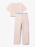 Modern pyjamaset met logoband - Lichtroze