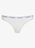 Modern string met logoband - Steady stripe/Pelican / wit