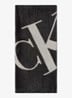 Ribgebreide sjaal met logoprint 170 x 28 cm - Antraciet
