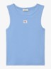 Ribgebreide tanktop met logo in 2-pack - Blauw