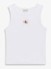 Ribgebreide tanktop met logo - Wit